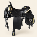 Silla Chaparral Negra y Cuero Crudo